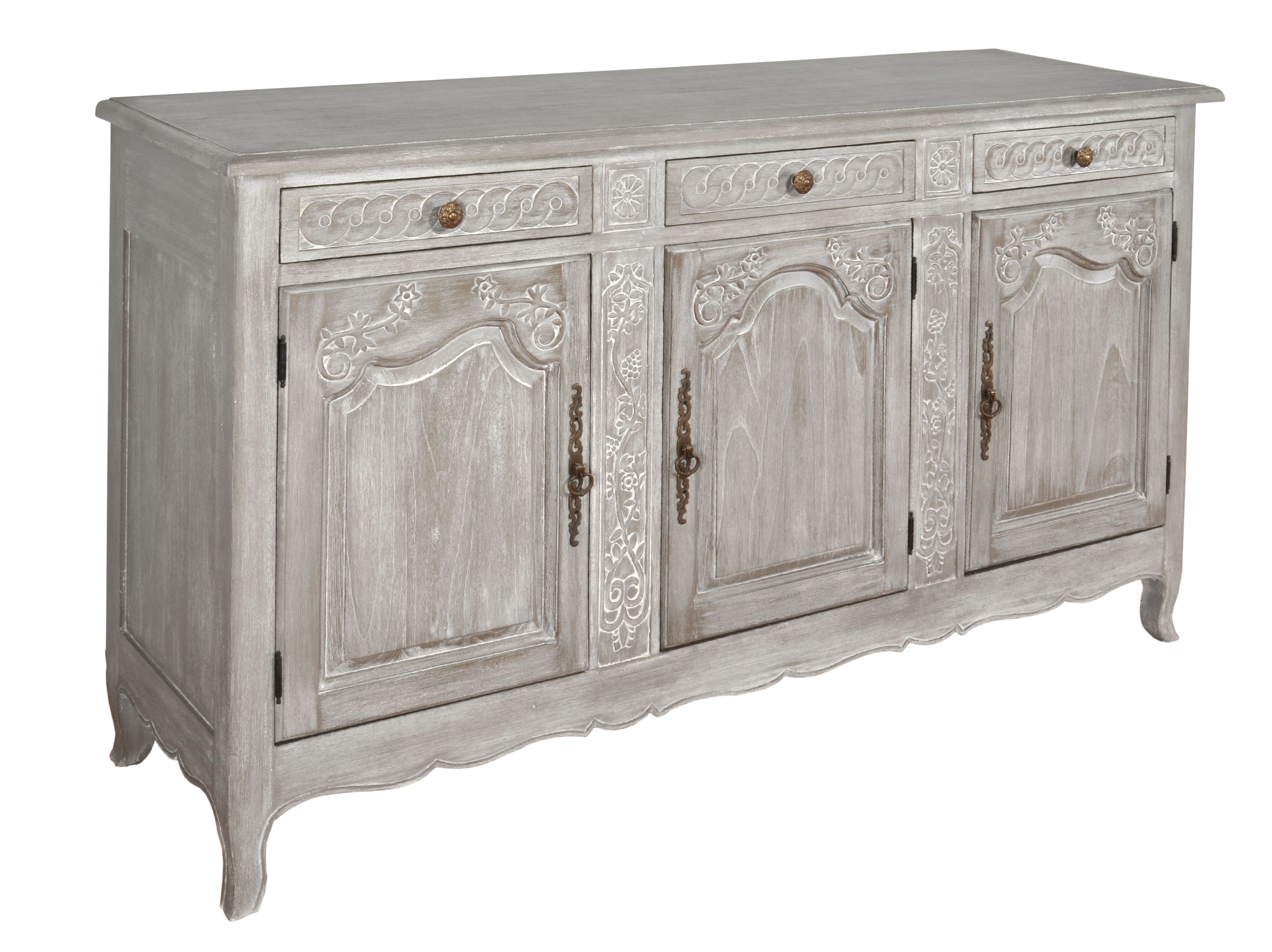 Mystique Gray Mahogany French Country Buffet