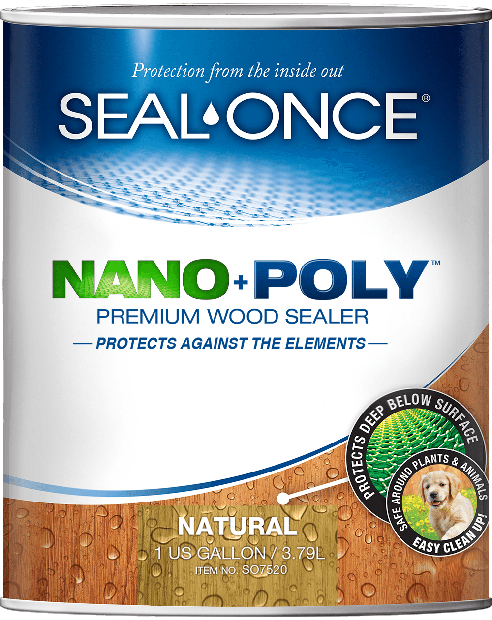 Seal-Once Clear Water-Based Premium Wood Sealer, 1 Gallon