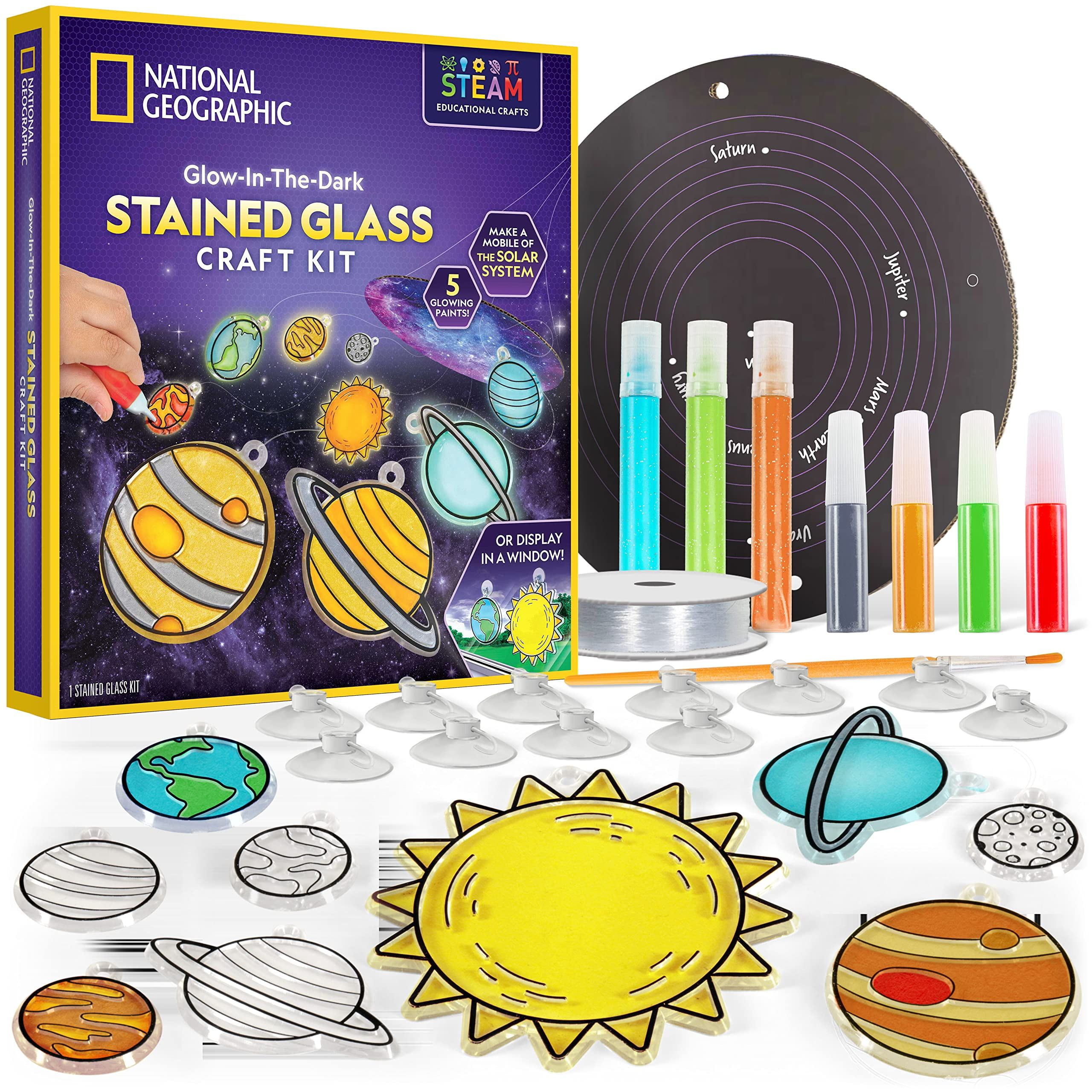 Glow-in-the-Dark Stained Glass Solar System Craft Kit