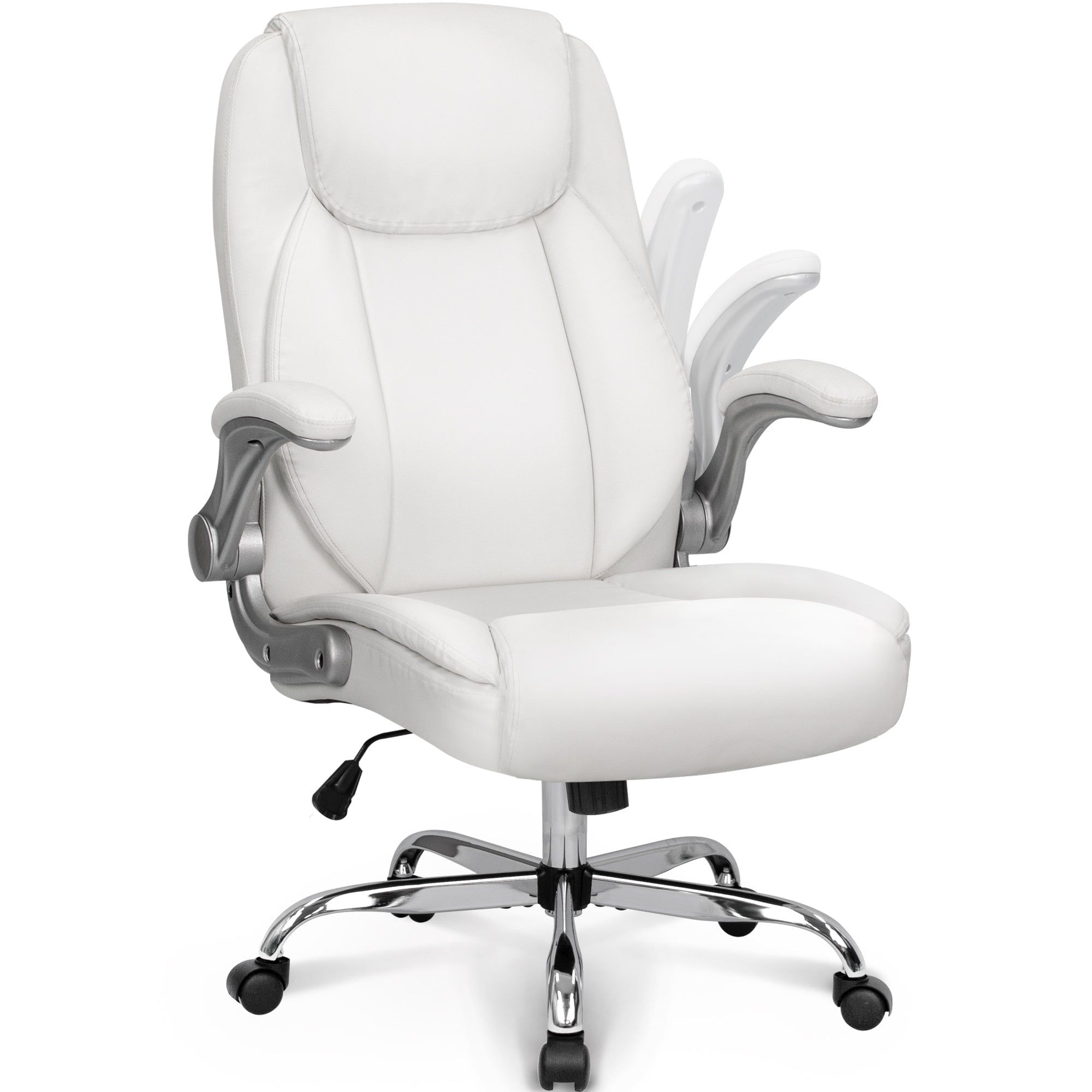 White High Back Leather Executive Swivel Office Chair