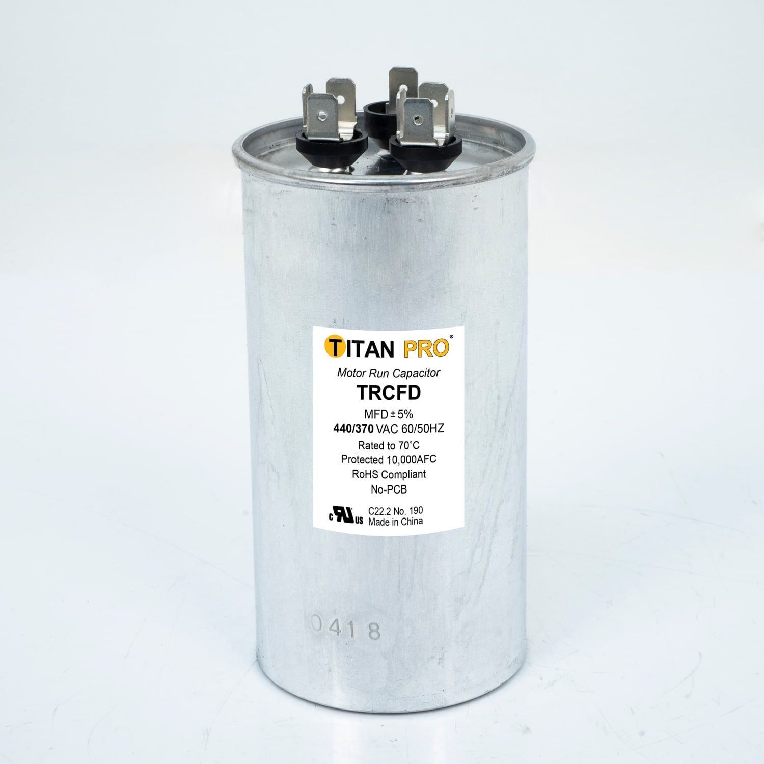 Titan Pro 80+5 MFD 440 V Aluminum Round Run Capacitor