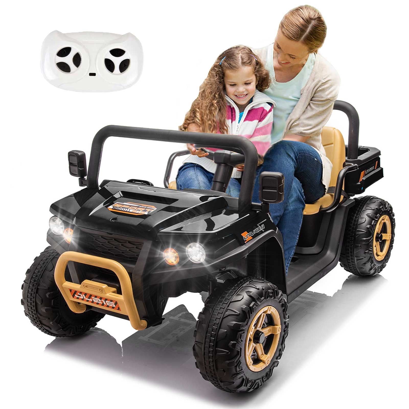 Black 24V 2-Seater Ride-On UTV with Remote Control