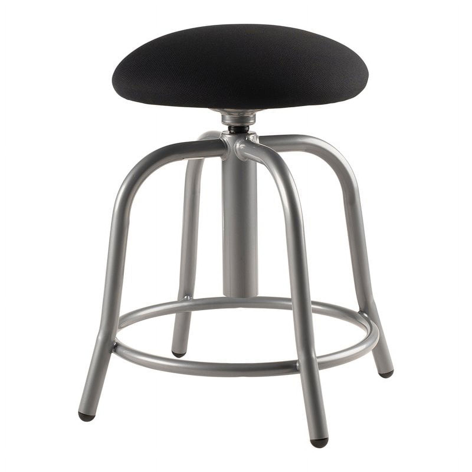 Adjustable Black Metal Swivel Stool with Footrest