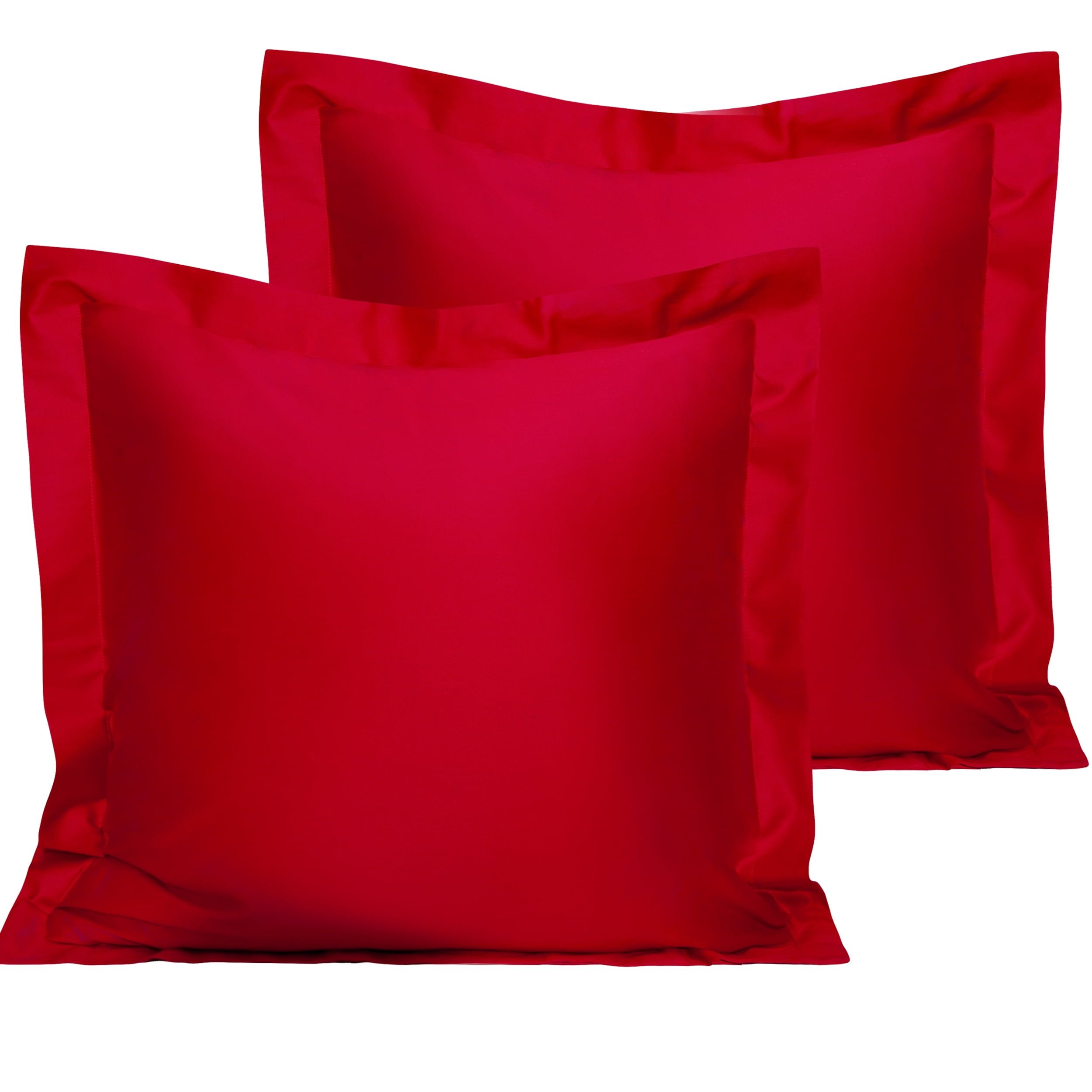 Red Cotton Euro Hypoallergenic Pillow Shams, 26"x26"