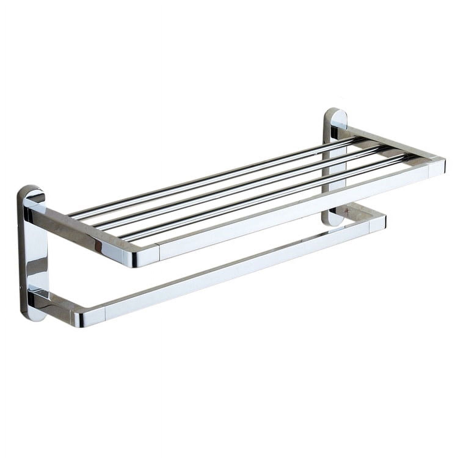 Polished Chrome Double Tier Wall Mounted Towel Rack