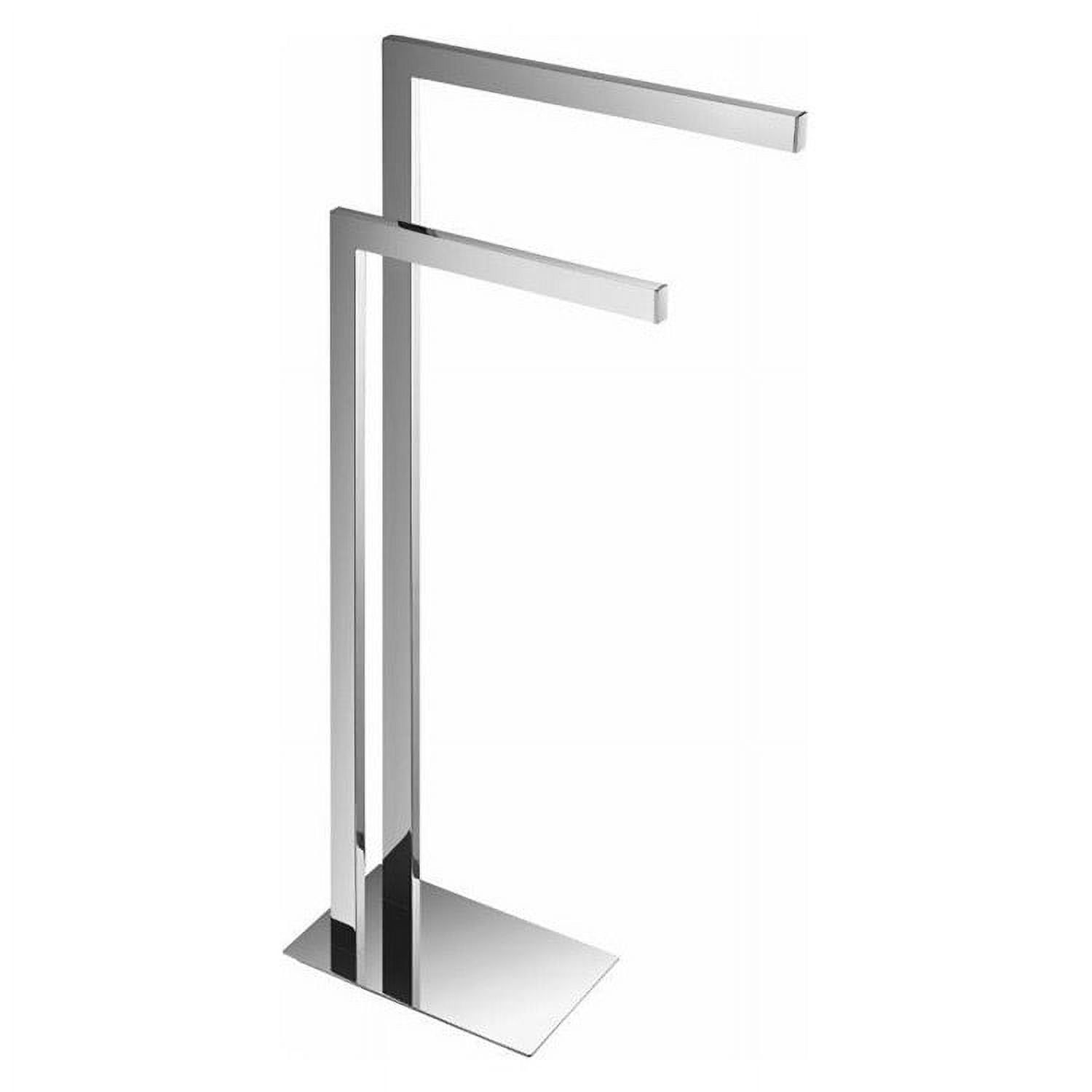 Polished Chrome Freestanding Double Bar Towel Rack