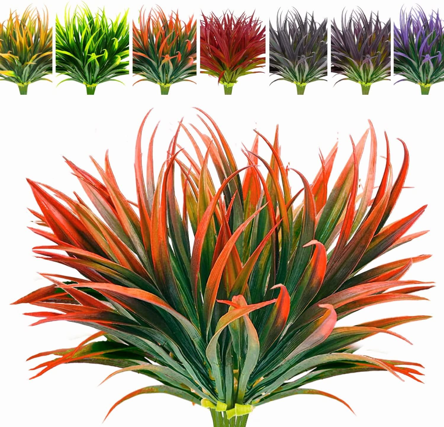 UV Resistant Outdoor Faux Grass Plants in Assorted Colors