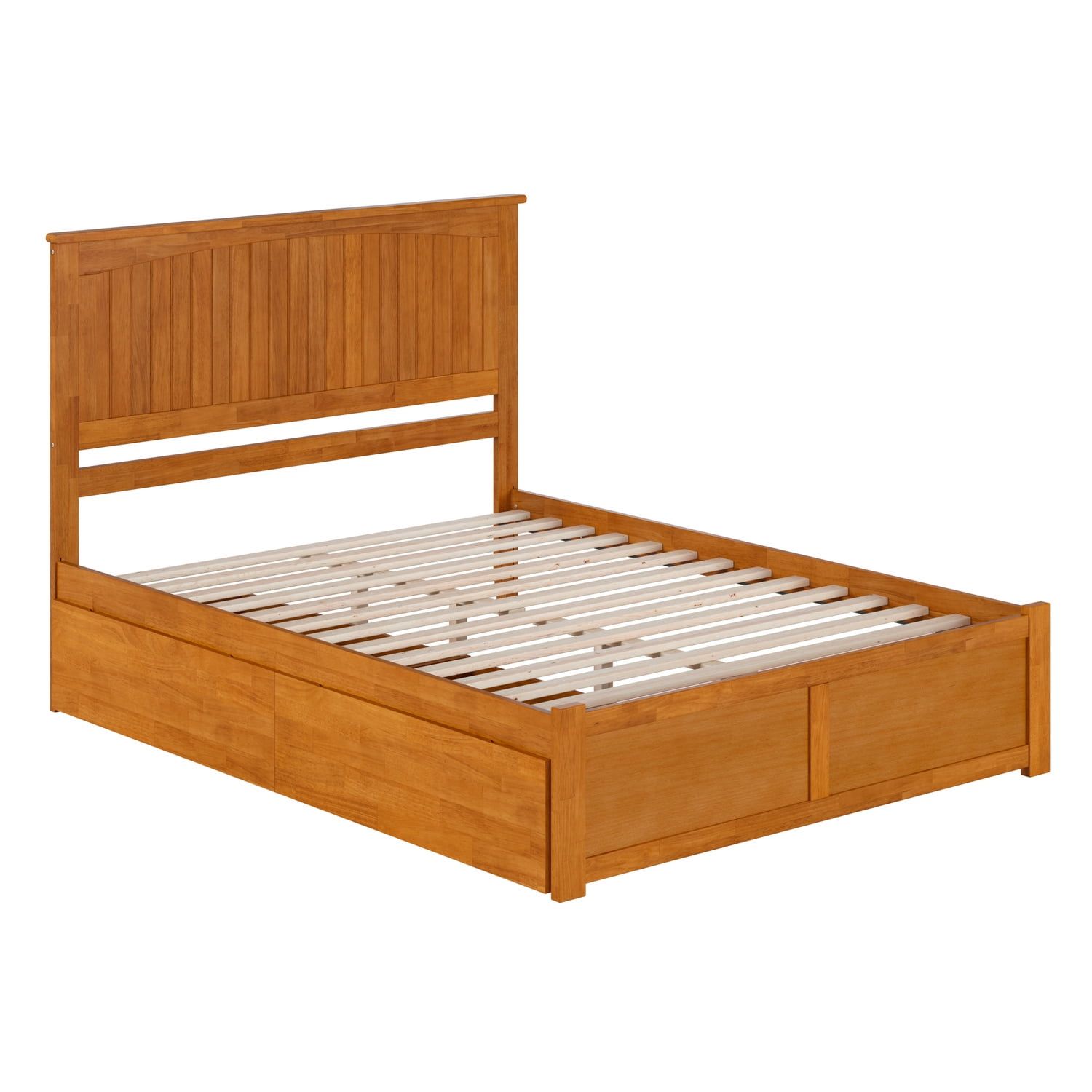 Nantucket Light Toffee Queen Wood Platform Bed with Storage Drawers