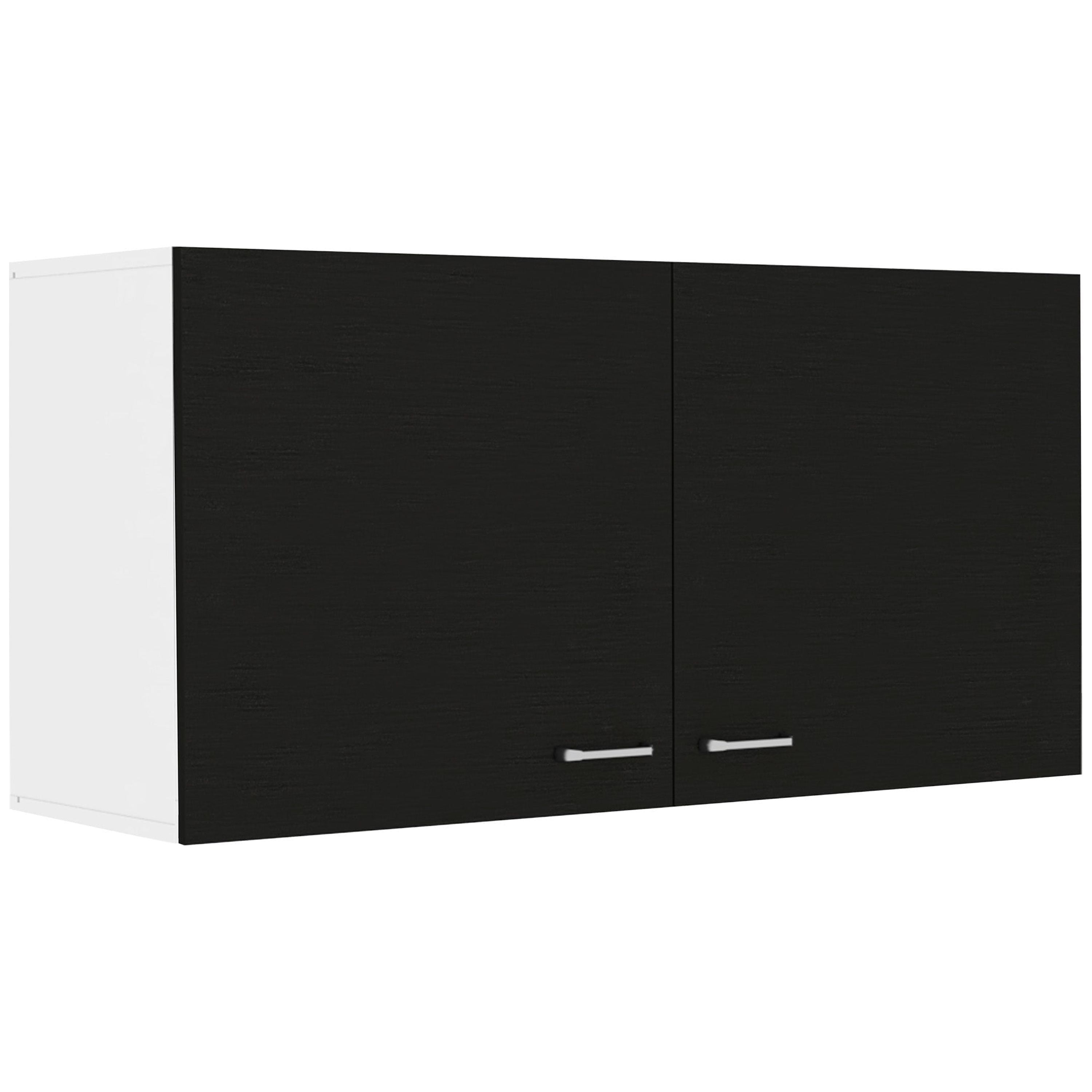 Espresso and White Two-Tone 39'' Wall Mounted Cabinet