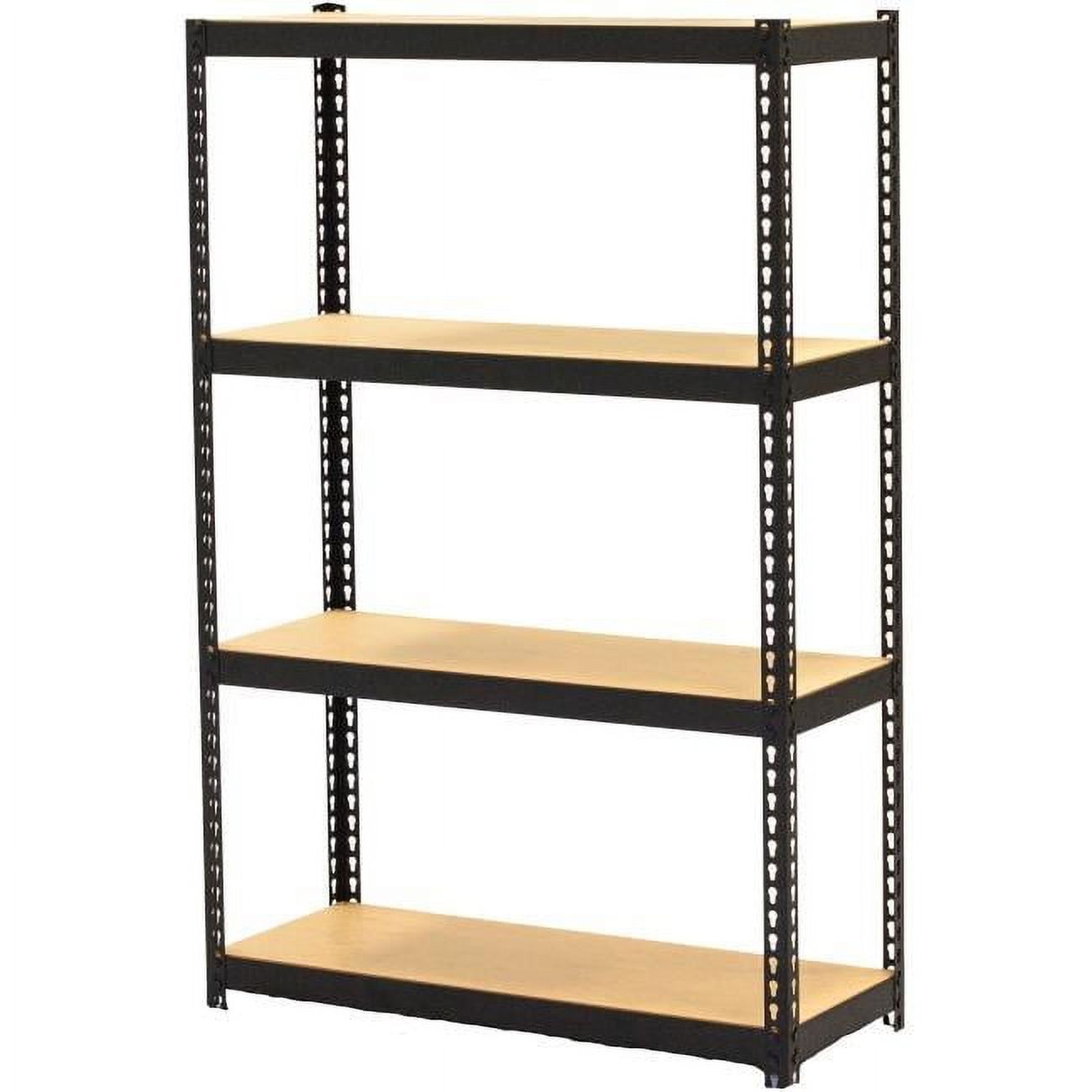 Narrow Black Steel Riveted Shelving Unit 30"x12"x48"