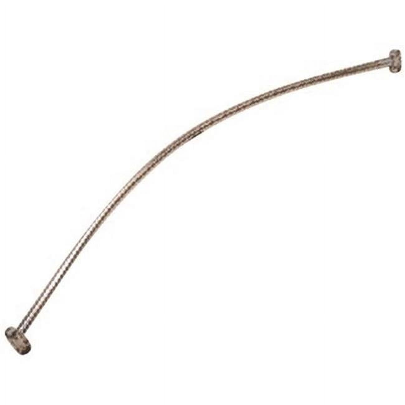 60-Inch Brushed Nickel Curved Stainless Steel Shower Rod