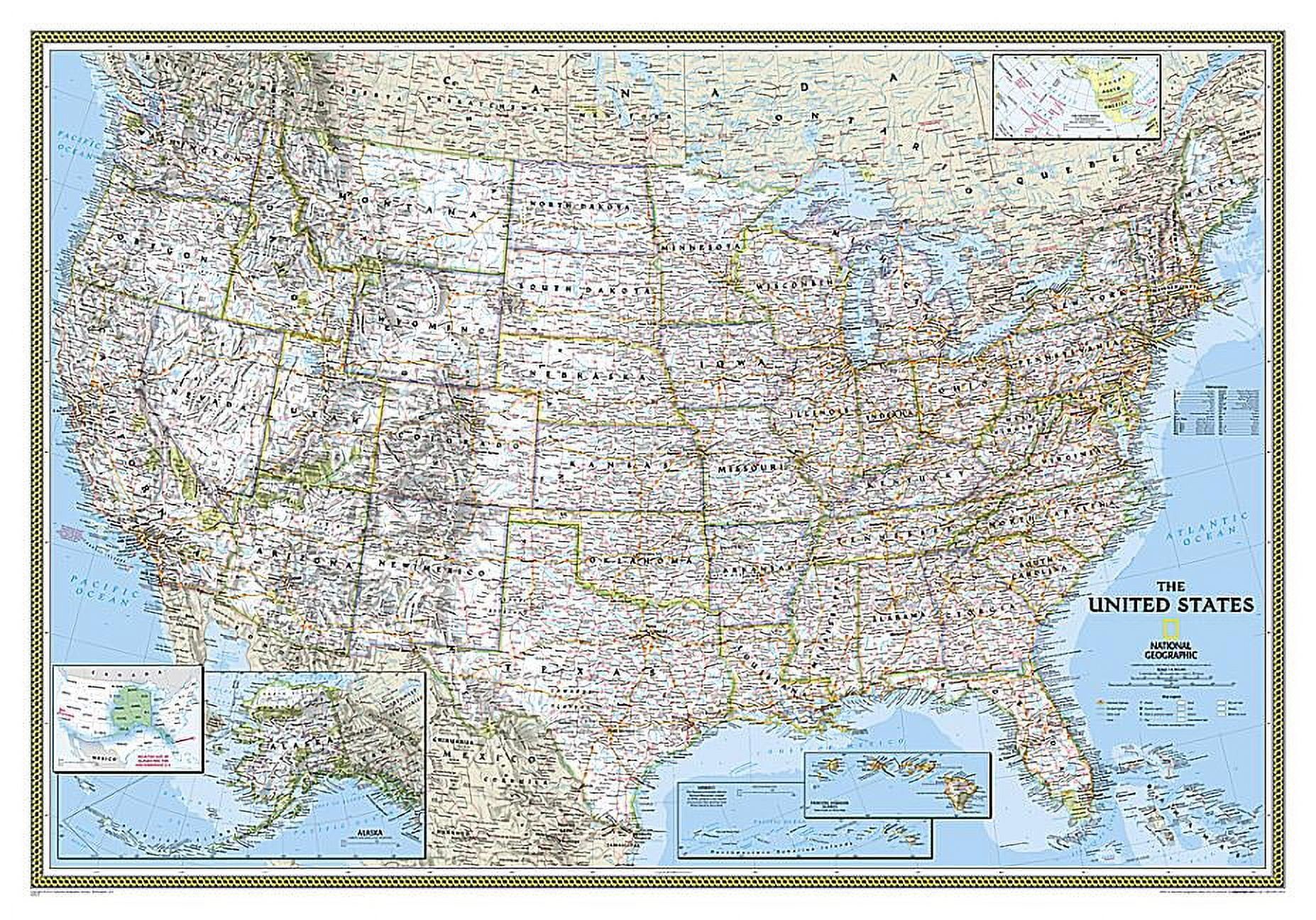 National Geographic Laminated United States Wall Map