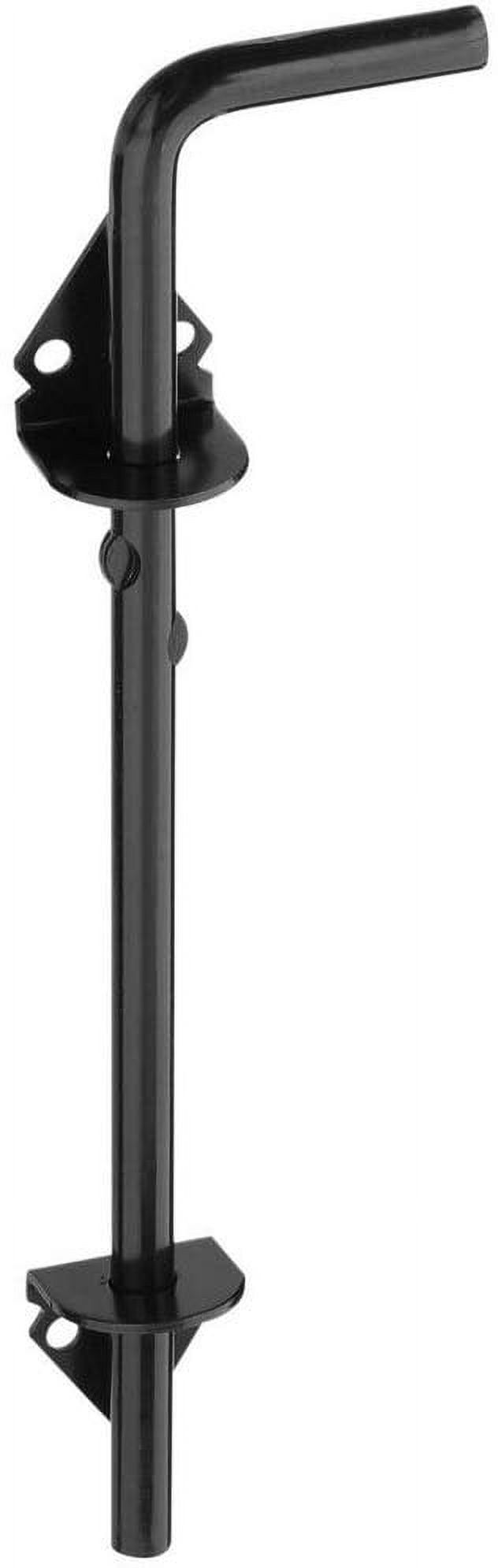 Black Steel Gate Cane Bolt with WeatherGuard Protection