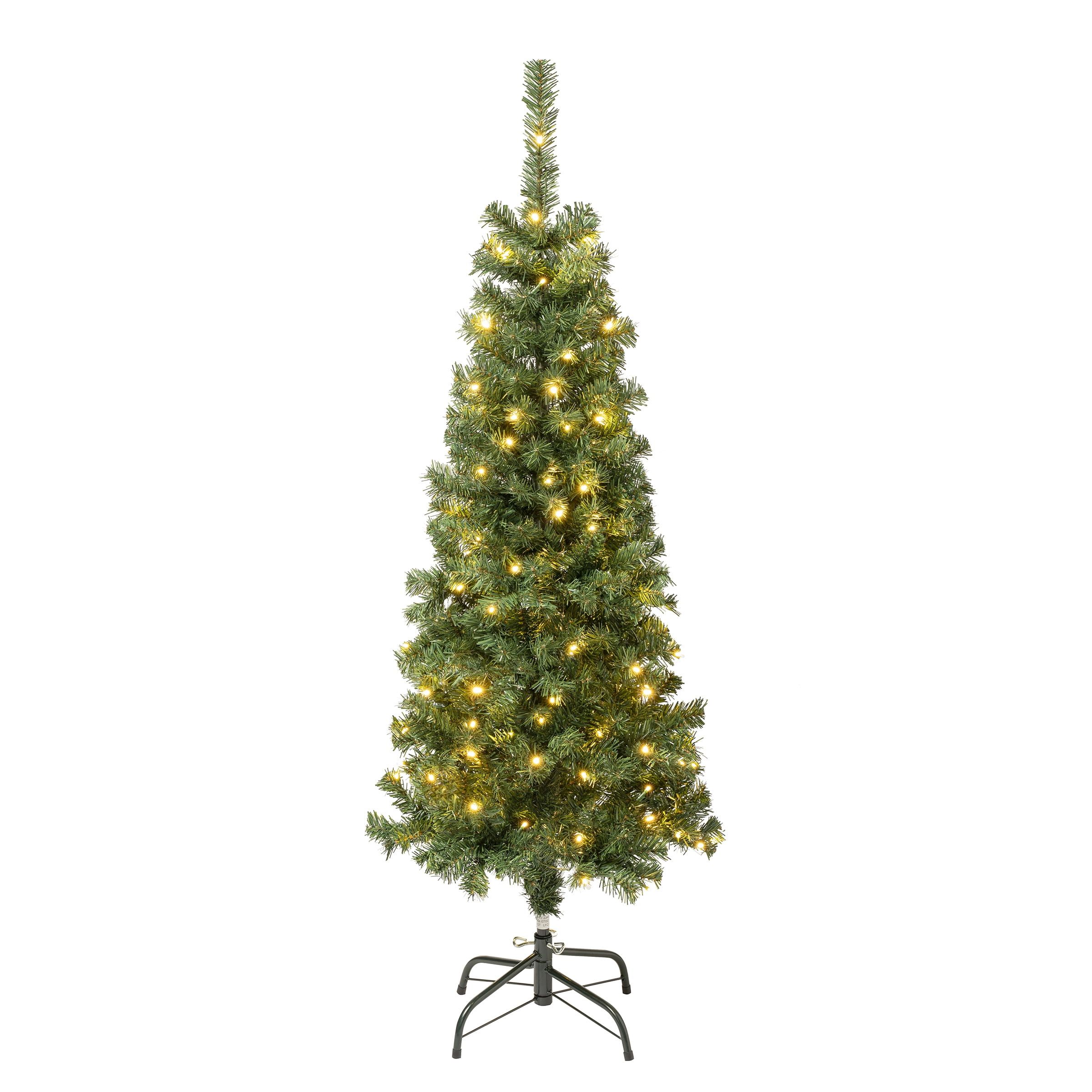 4.5 ft Green Spruce Christmas Tree with Warm White LED Lights