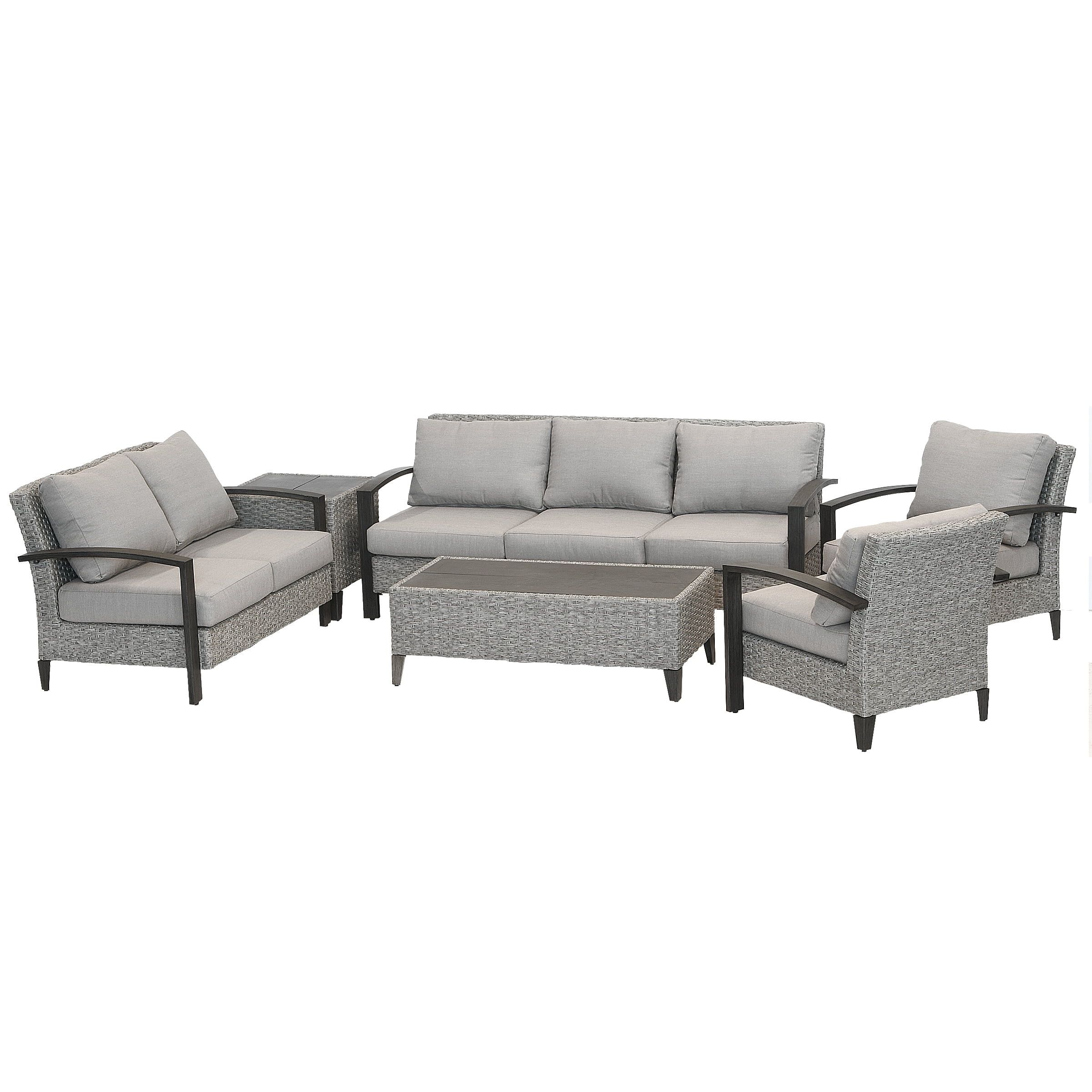 Westfields 6-Piece Gray PE Wicker & Aluminum Outdoor Conversation Set