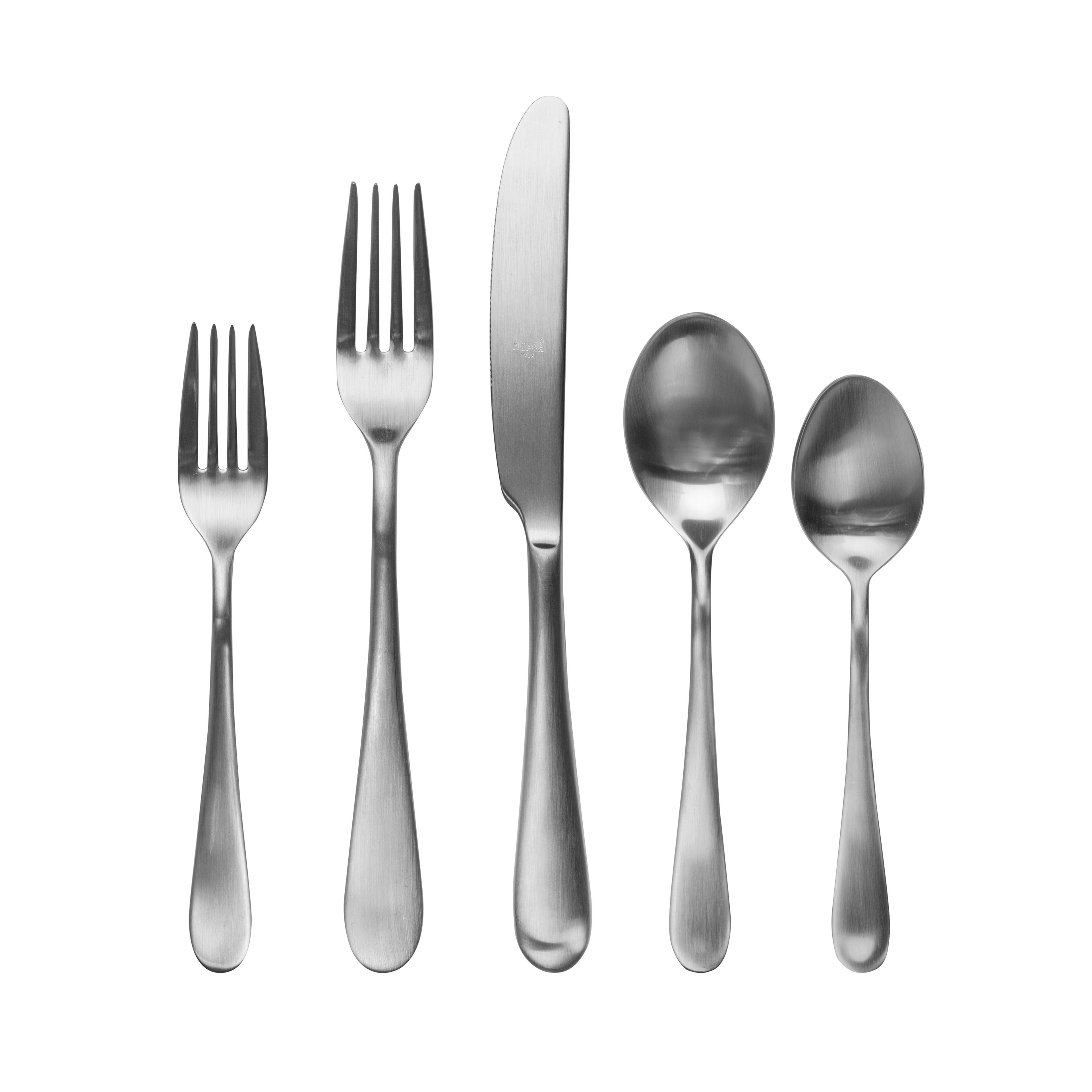 Natura Ice Silver Stainless Steel Flatware Set, 5 Pieces