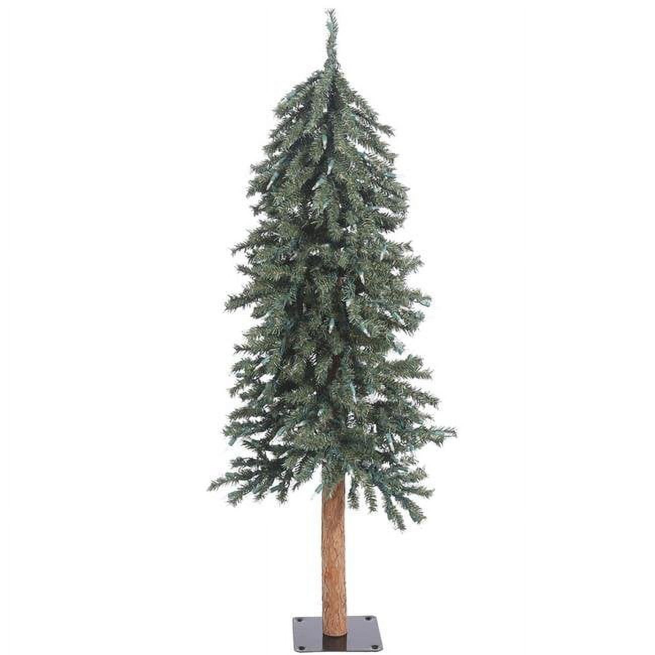 Natural Bark Alpine Artificial Christmas Tree Set with Real Wood Trunks