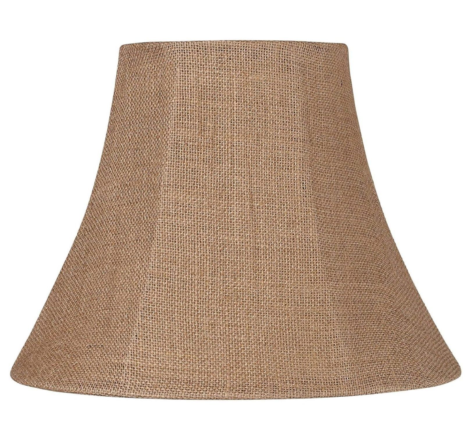 Natural Burlap Bell Lamp Shade with Spider Fitter