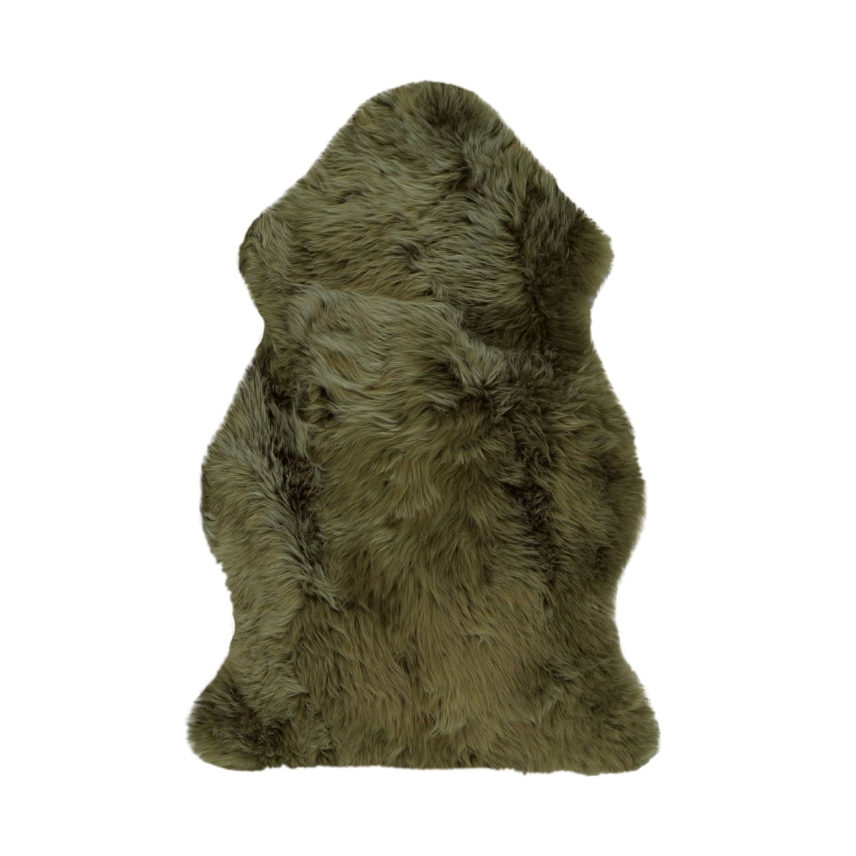 Lush New Zealand Wool Sheepskin Rug in Khaki 2' x 3'