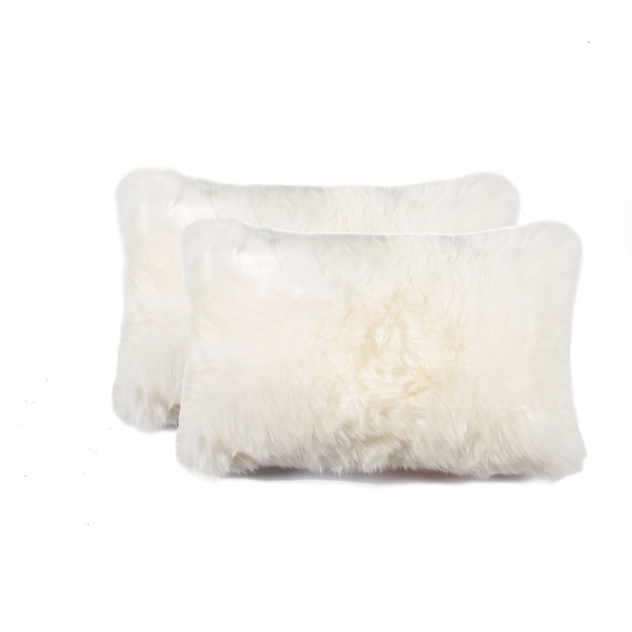 Natural New Zealand Sheepskin Fur 2-Piece Pillow Set