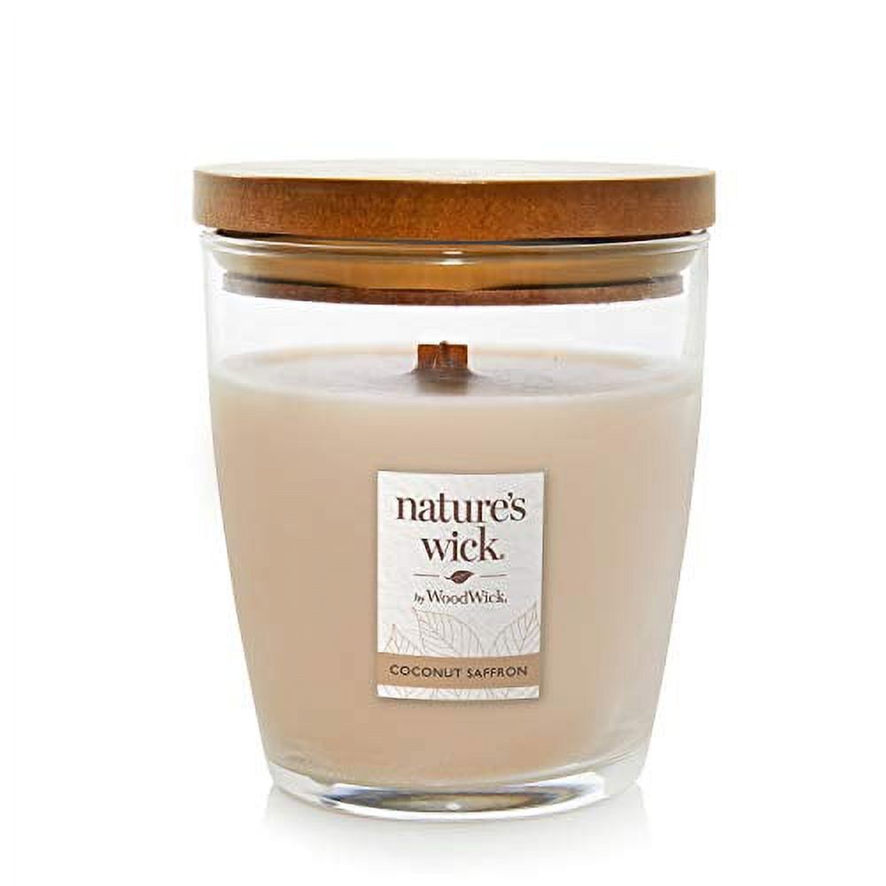 Coconut Saffron Scented Jar Candle with Wooden Lid