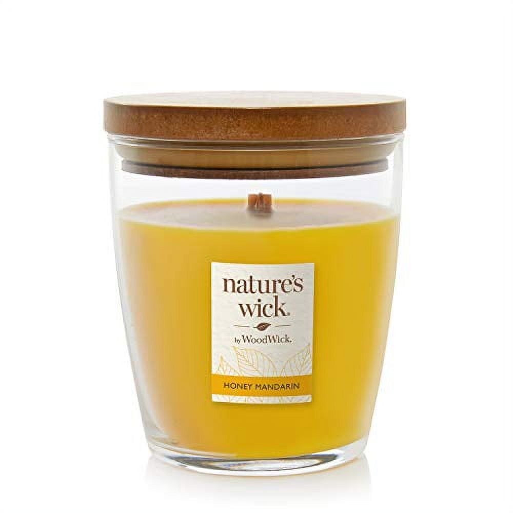 Honey Mandarin Scented Jar Candle with Wooden Lid