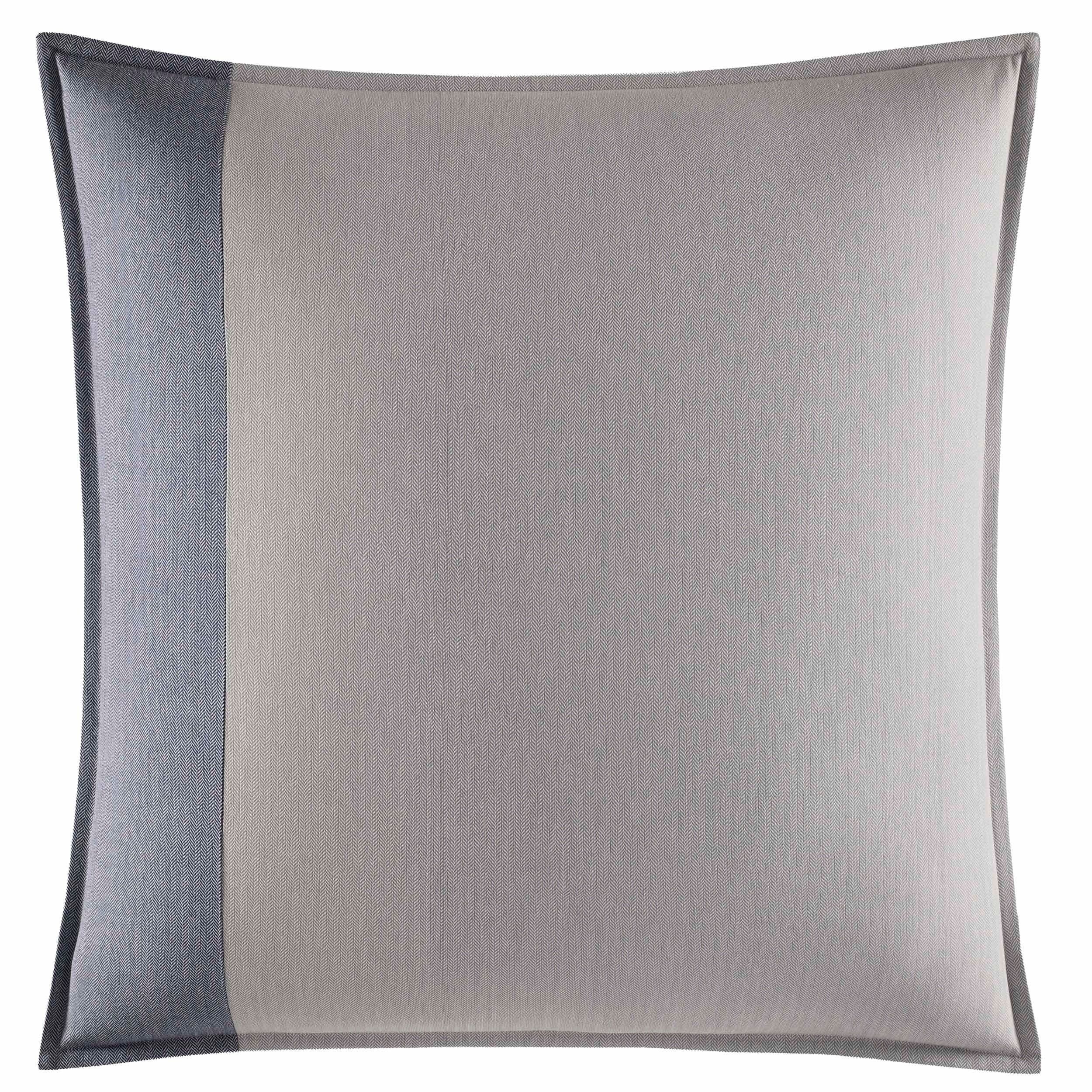 Fairwater Blue and Gray Cotton Euro Sham