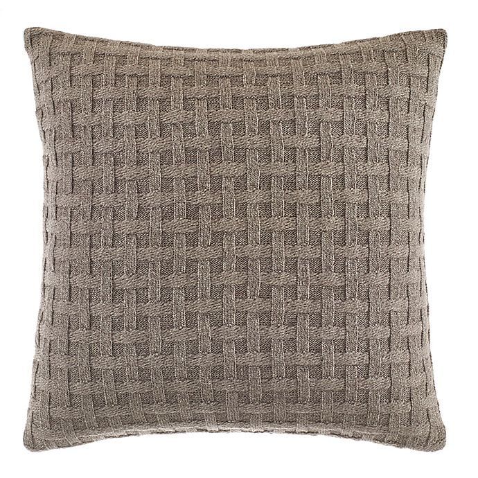 Mocha Knit Woven 16-Inch Square Throw Pillow