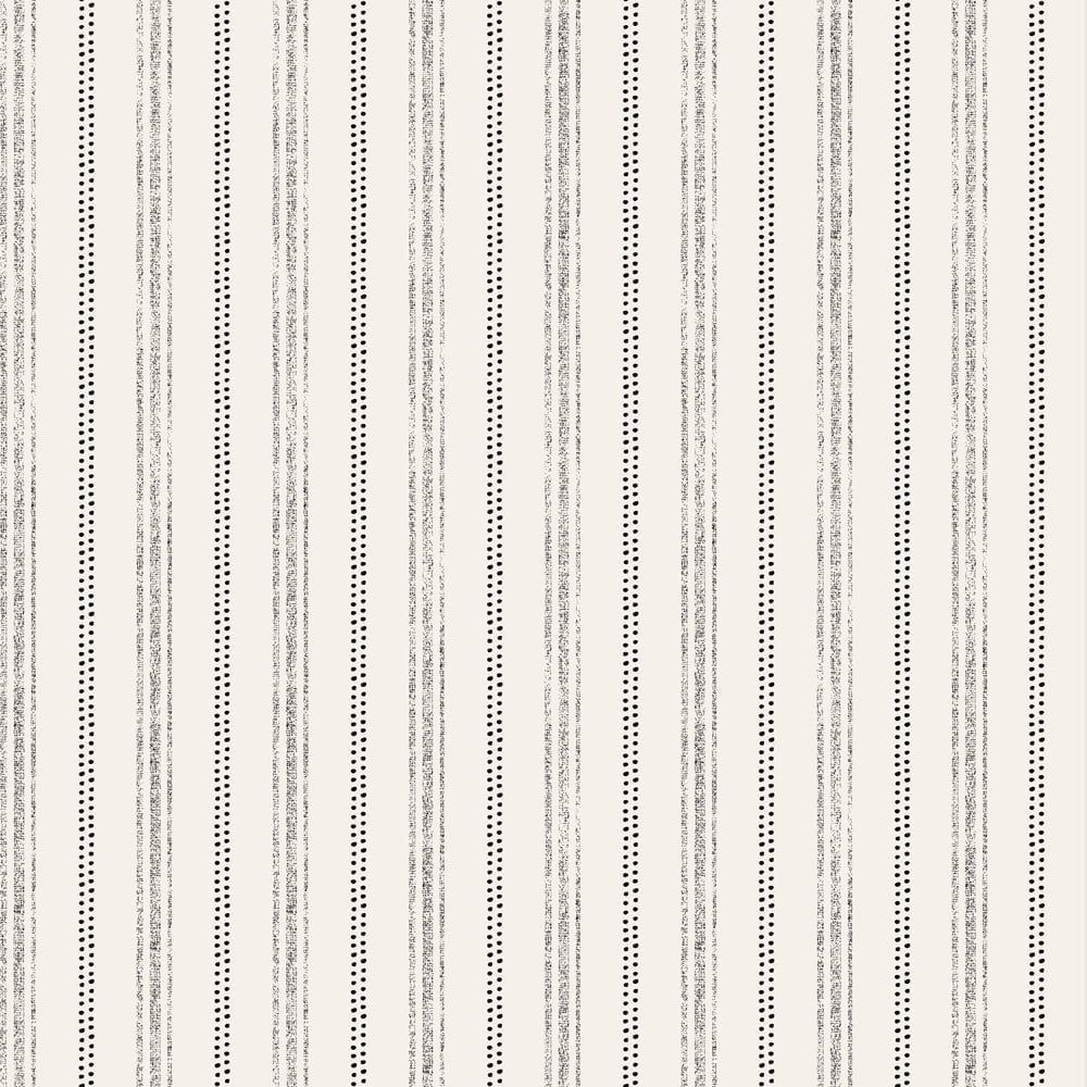 Charcoal and Cotton Nautical Stripe Peel and Stick Wallpaper