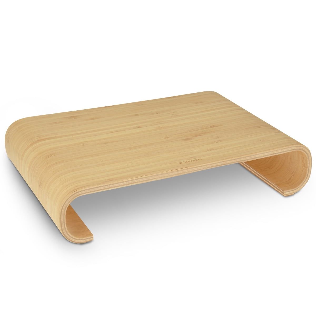 Bamboo Curved Monitor Stand Riser with Cork Feet