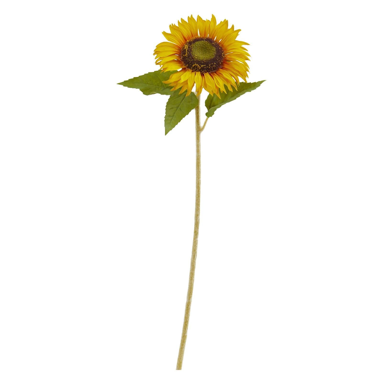 24-Inch Yellow Silk Sunflower Artificial Flowers Set