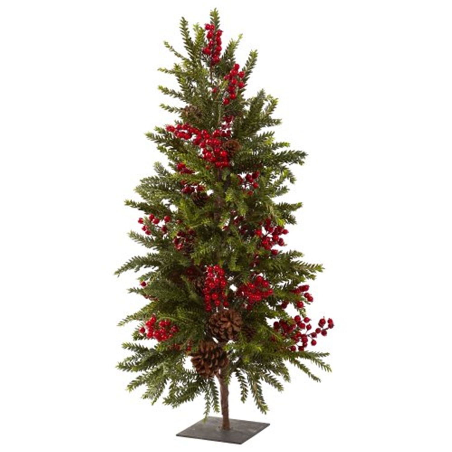 Compact 29" Green Pine and Berry Christmas Tree