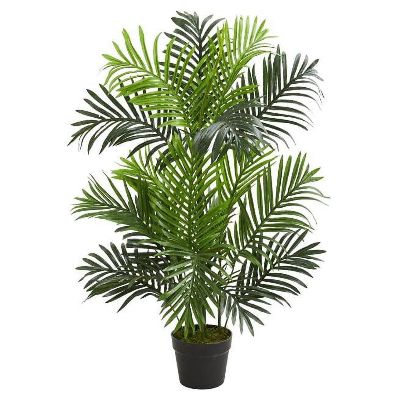 37" Green Artificial Palm and Fern Outdoor Floor Plant with Lights