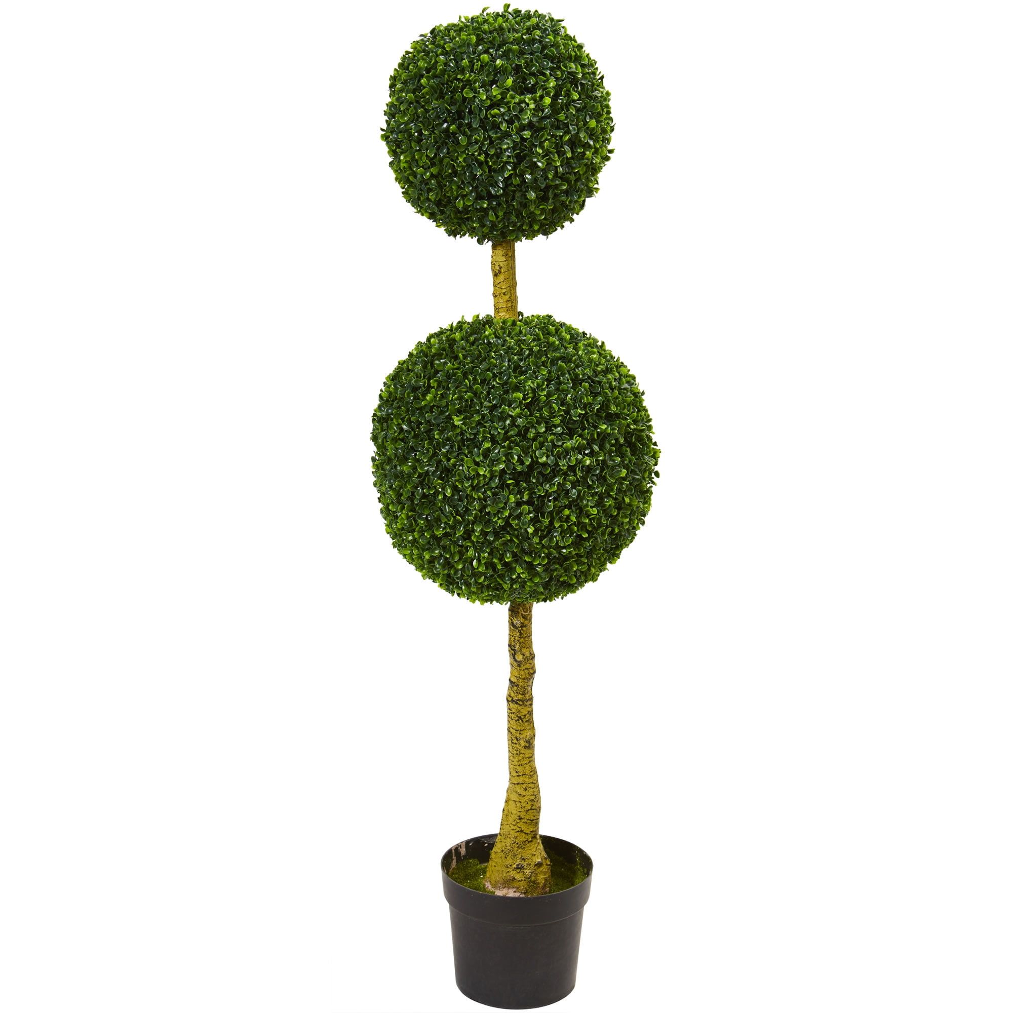 4.5' Green Plastic Boxwood Double Topiary Tree