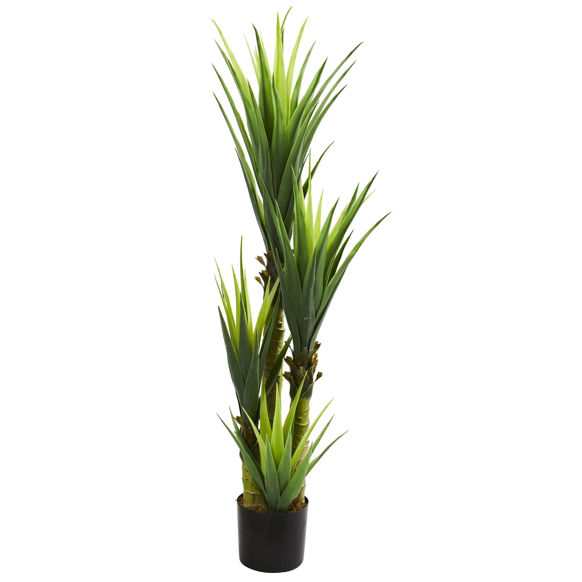 4.5ft Green Plastic Dracaena Faux Potted Plant