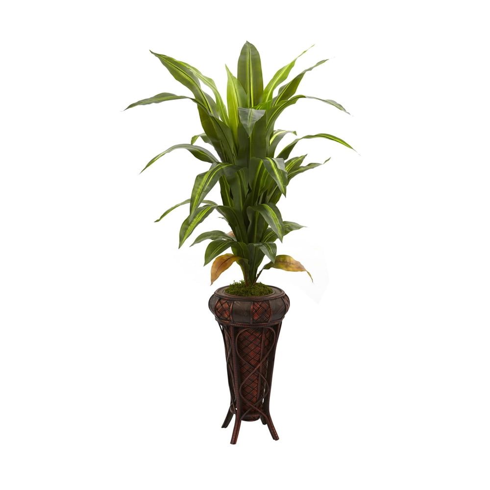 Nearly Natural 57" Dracaena Silk Plant with Decorative Stand