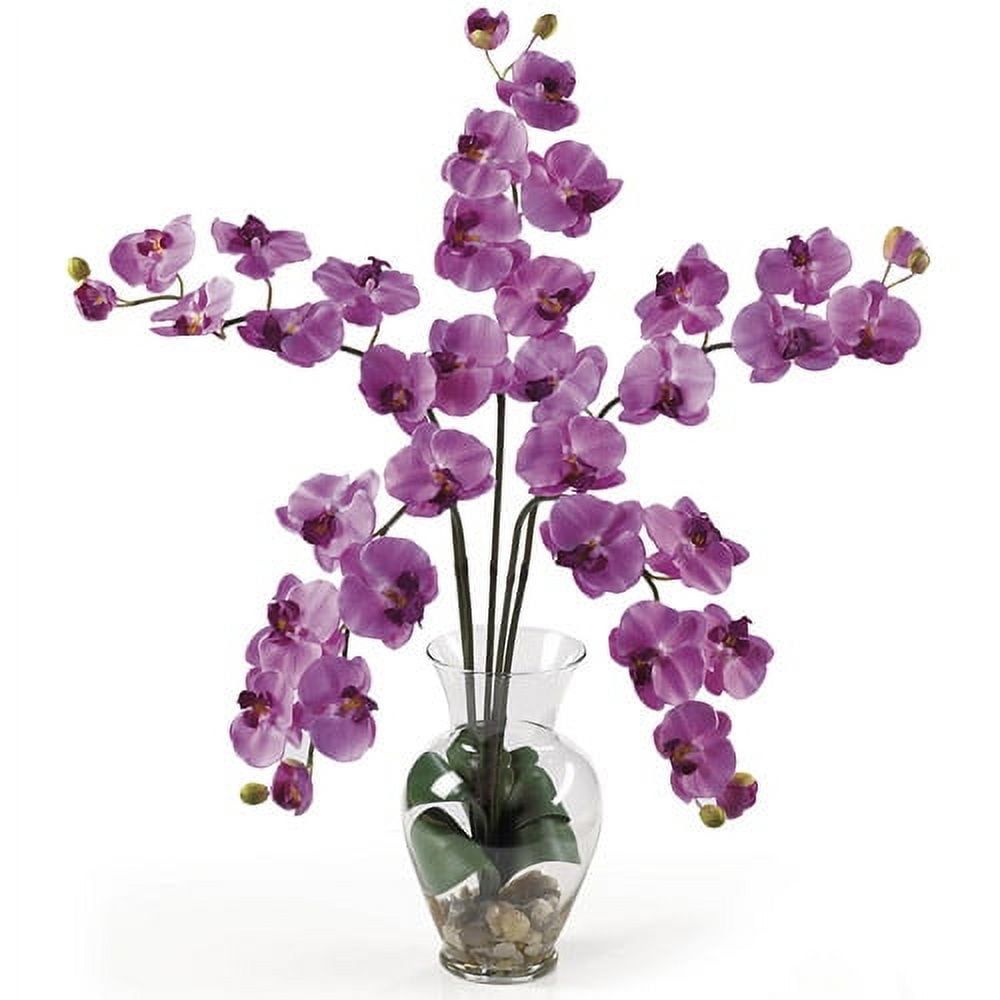 Mauve Phalaenopsis Orchid Arrangement in Glass Vase