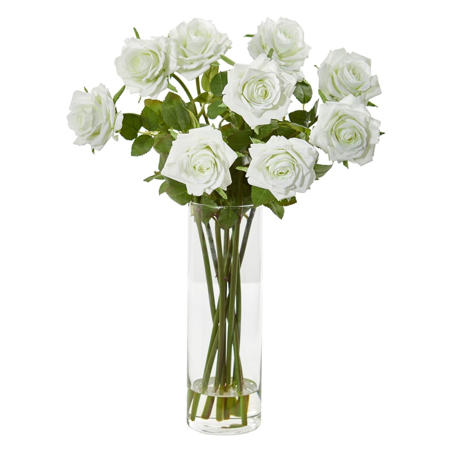 Elegant Rose Tabletop Artificial Arrangement in Clear Vase