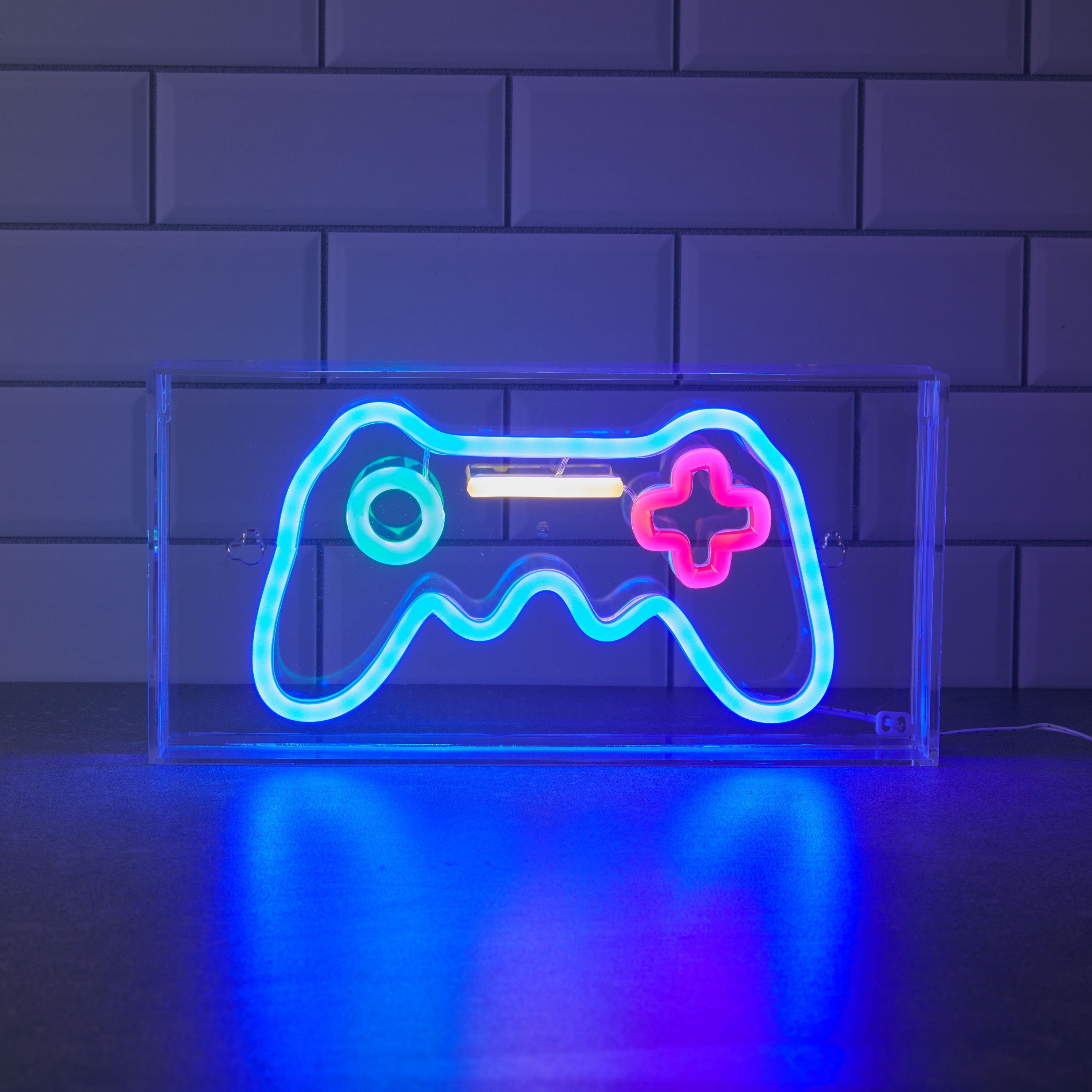 Gamer Neon Rectangular Wall and Tabletop Sign