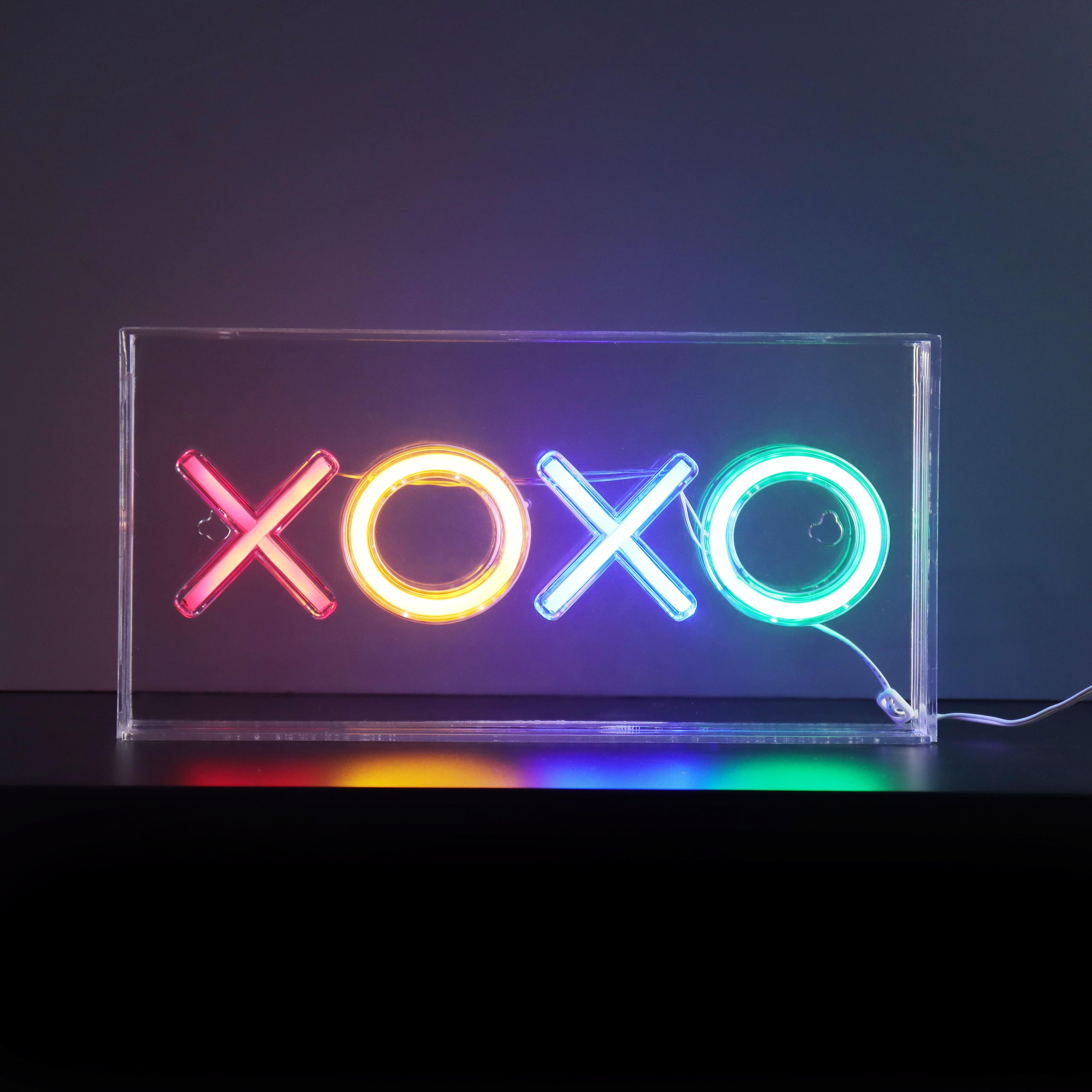 XOXO Multicolor Acrylic Neon Wall and Desktop Sign