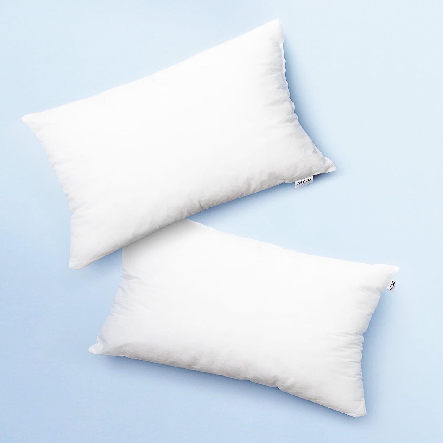 Nestl 12x18 White Cotton Blend Lumbar Pillow Inserts, Pack of 2