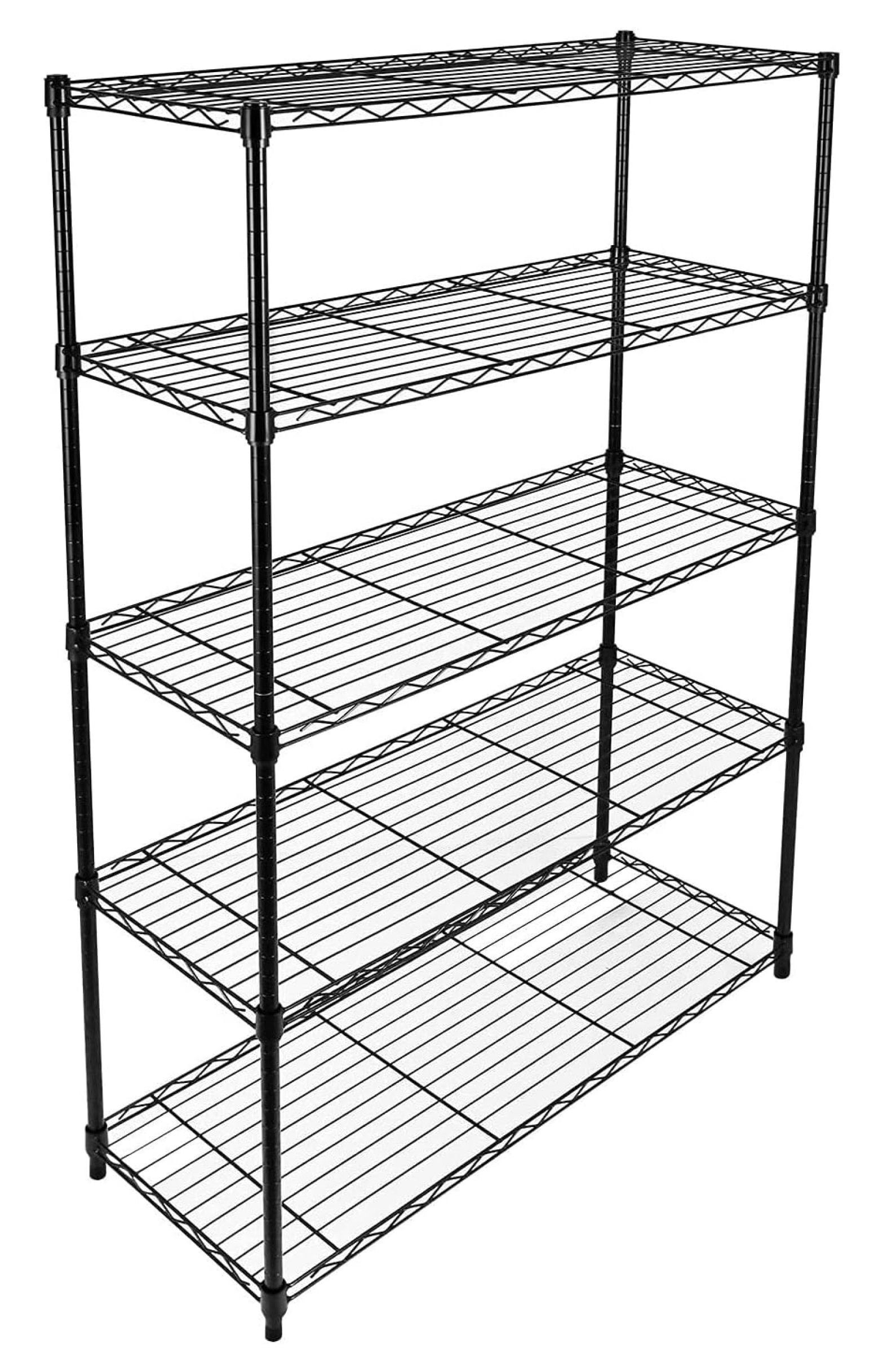 Black 5-Tier Heavy Duty Metal Storage Shelving Unit