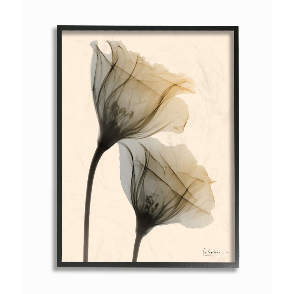 Black Framed Botanical Floral Canvas Print for Kids, 16x20