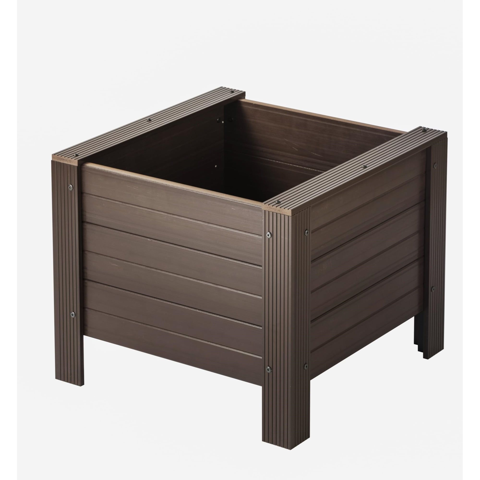 Walnut ECOFLEX Square Outdoor Planter 24" Durable Composite