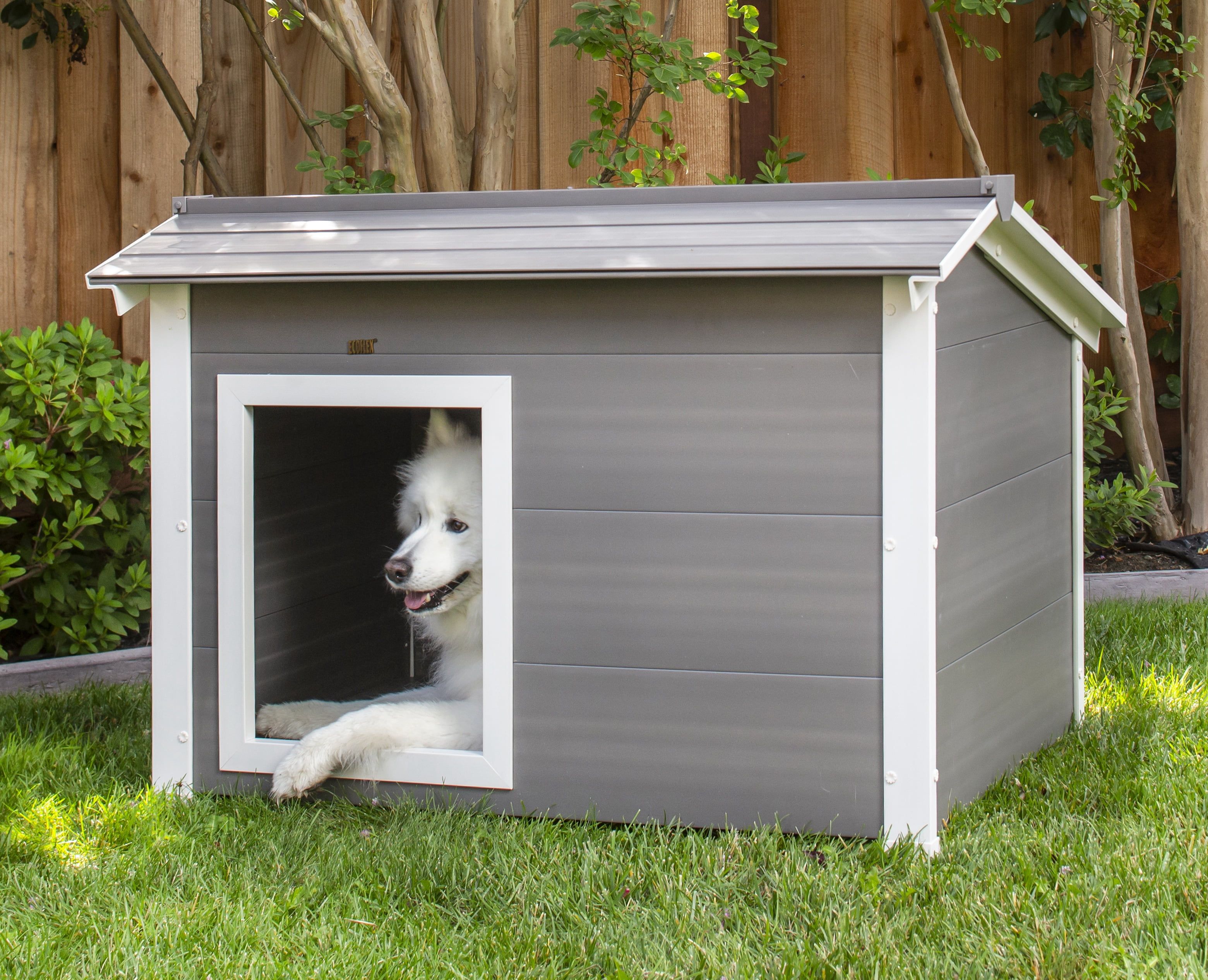 X-Large Gray Insulated Plastic Raised Dog House