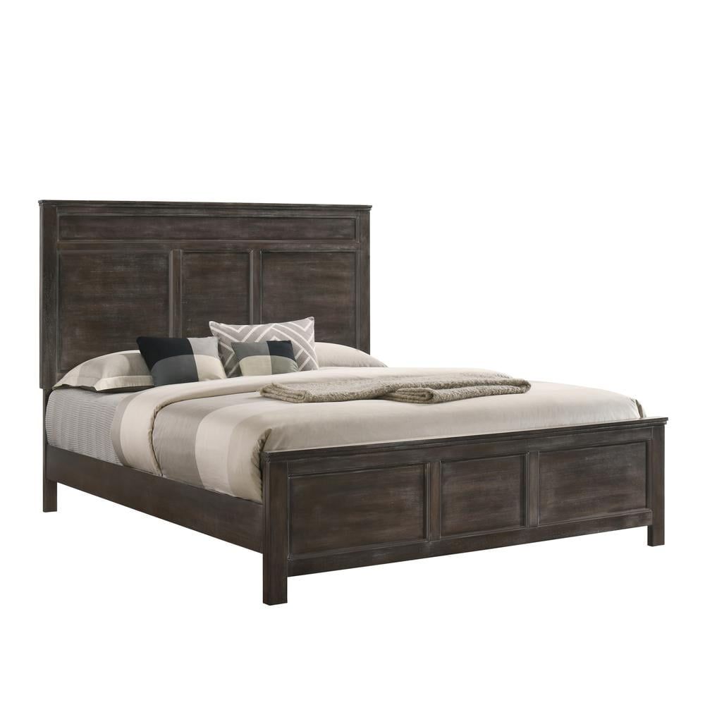 Nutmeg Full Size Rubberwood Traditional Bed with Headboard