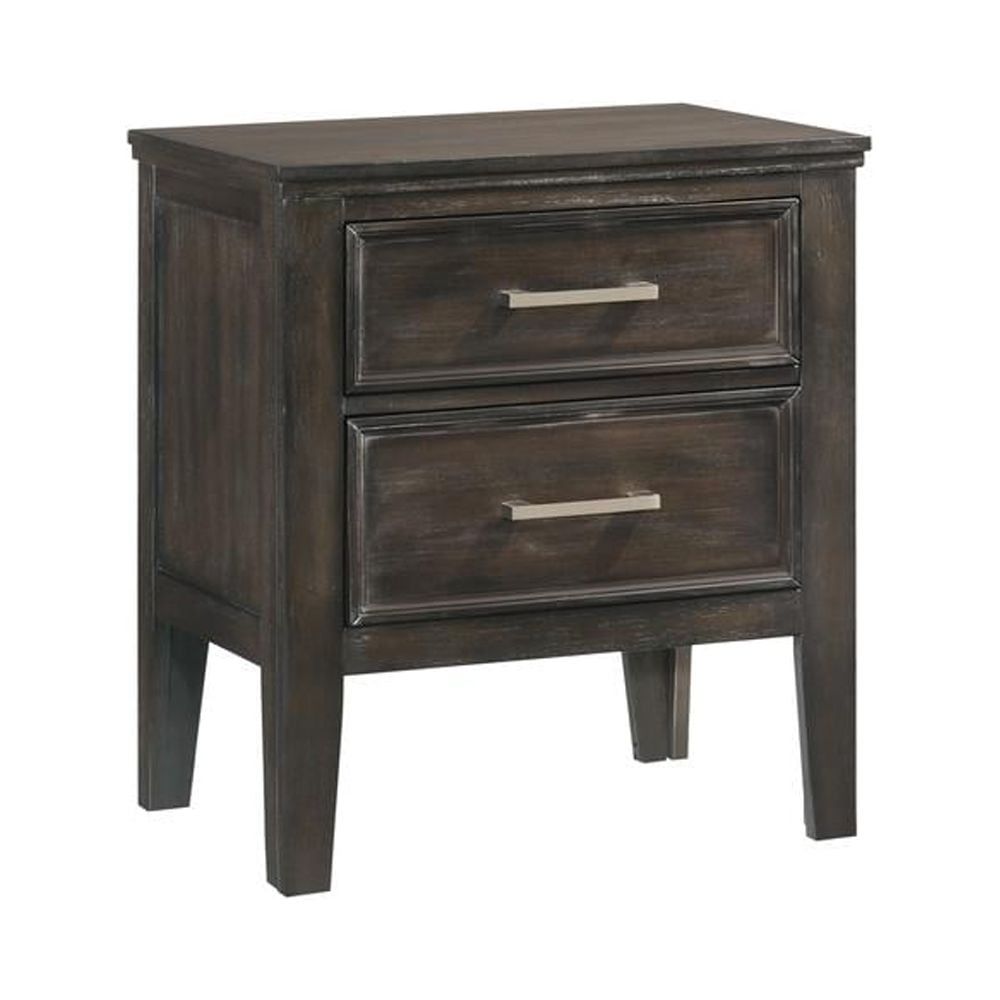 Nutmeg Brown Wood Transitional 2-Drawer Nightstand