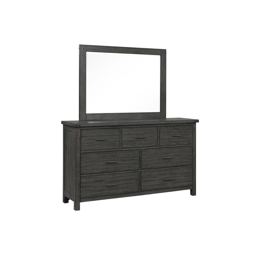 Gray Rustic Solid Wood 7-Drawer Dresser with Felt Lined Drawers