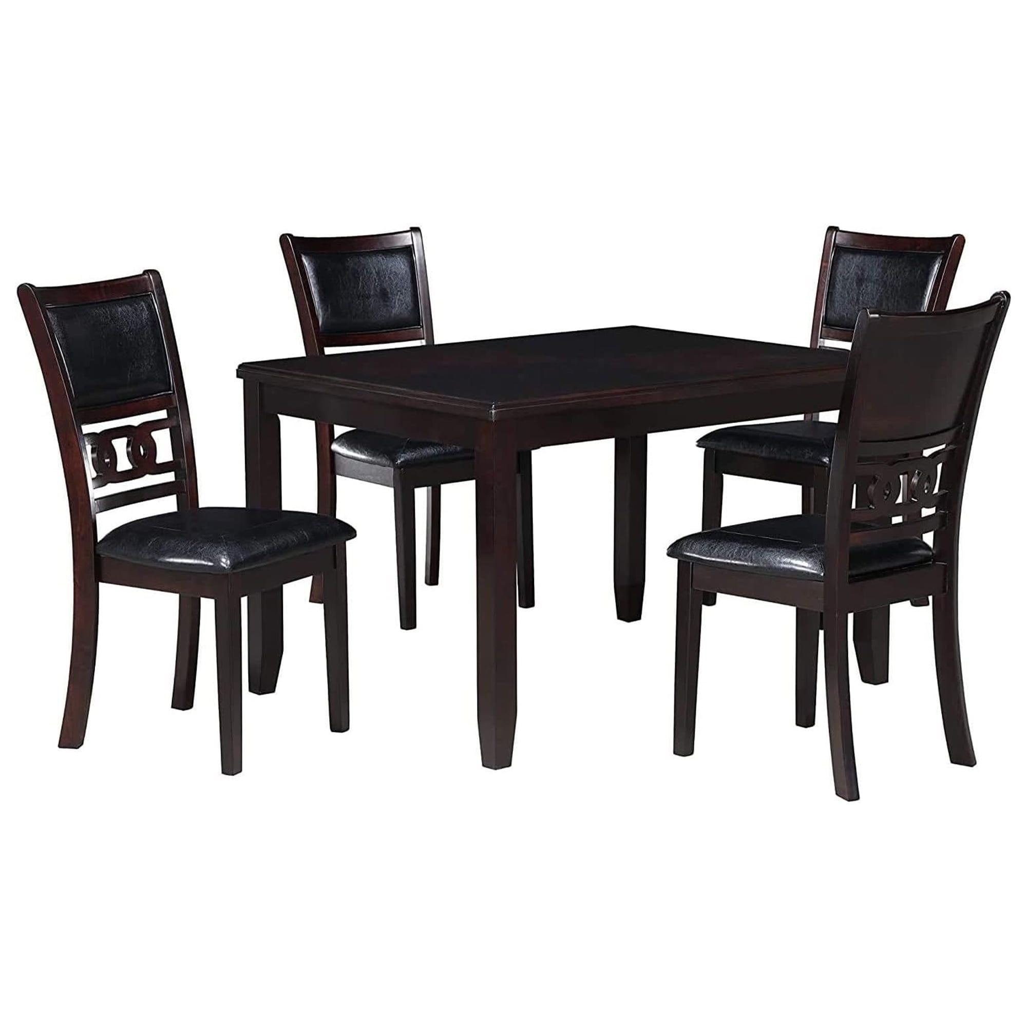 Ebony 48-Inch Rectangular Dining Table with 4 Chairs