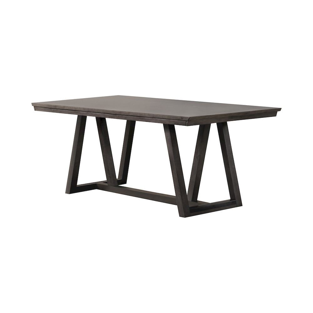 High Line Rectangular Gray Wood Dining Table for Six